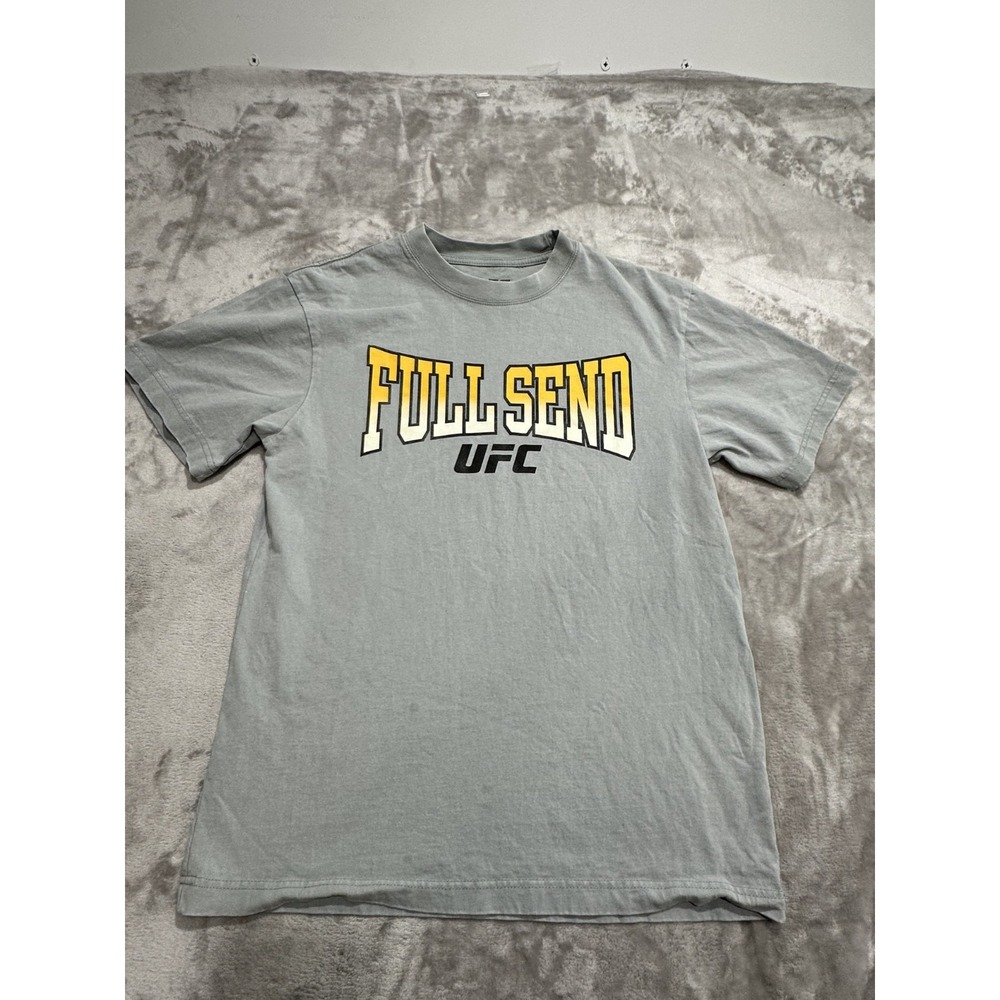 UFC x Full Send T-Shirt Men's Size Small Heather Gray Short Sleeve Crew Neck EUC
